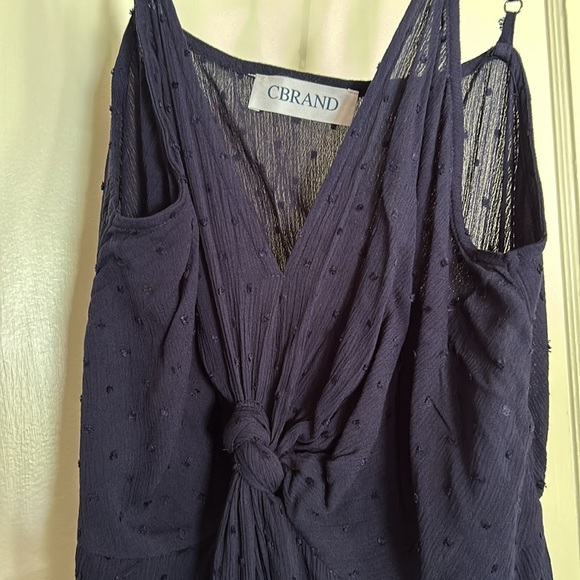 CBRAND LONG NAVY BLUE DRESS. Dress is detailed with small embroidered nubs.ss - Picture 2 of 9